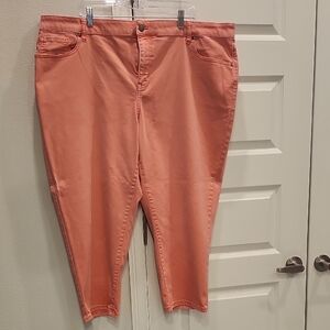 Lane Bryant Coral Cropped Pants Size 22